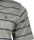 Polo piqué gris avec rayure bleu nuit